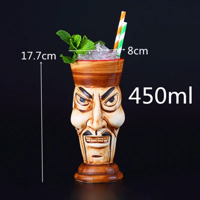 400ml Tiki Mugs Cocktail Cup Beer Wine Mug Ceramic Tiki Mugs Art Crafts Creative Hawaii Mugs